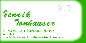 henrik tonhauser business card